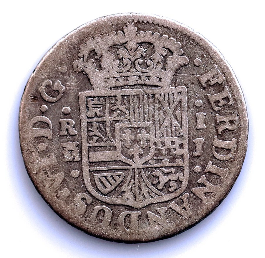 Spagna-Fernando VI. 1 Real 1759 J. Madrid. Argento 2,7 g. - Immagine 1 di 2