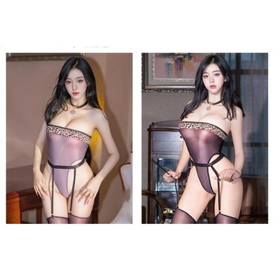 See-through Lingerie Sexy Lingerie All Seasons Elastic Fabric Hot Bodysuit - Image 1 of 4