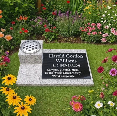 CCONLINEPRODUCTS Memorial Flat Gravestone Granite Cemetery Headstone Personalised Grave Plaque
