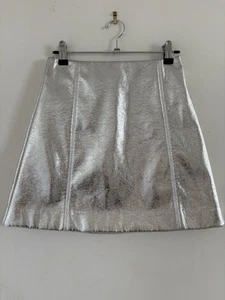 Sheike Silver Mini Skirt Size 6 As New Condition - Picture 1 of 6