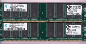 1GB 2x512MB PC3200 KRETON CENTON 1GBDUALPC3200 DDR-400 Ram Memory Kit DDR1 DIMM - Picture 1 of 2
