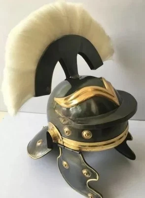 Roman Medieval Steel Helmet with White Plume | 18G Wearable Armor - Image 1 of 4