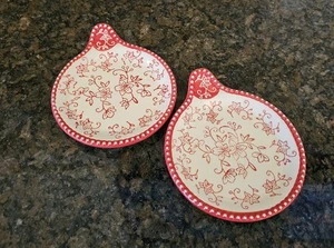 Mini plato Temptations By Tara diseño de encaje floral rojo para hornear mango de borde con cuentas - Imagen 1 de 3
