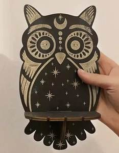 Retro Wooden Brown Owl Shelf - Great Addition To any Room - Picture 1 of 5