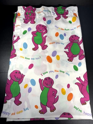 1992 Barney Dinosaur Curtain Rod Panel 39x64" Lyons Group Vintage Kids Room - Image 1 of 4