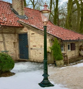 Beleuchtung Eingang Aussenleuchte Antik Lampe Vintage Mastlampe Retro - H.241 cm - Bild 1 von 12