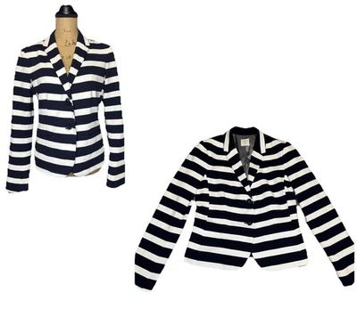 GAP THE ACADEMY BLAZER Striped Navy Nautical Academia Career Office Preppy Sz 6 - Image 1 of 4