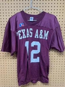 RARE VINTAGE Texas A & M Aggies Football Jersey Youth Medium Russell NCAA USA 12 - Picture 1 of 9