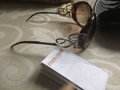 Auténticas gafas de sol Roberto Cavalli para mujer grandes de gran tamaño marrón carey Foto 1 de 4