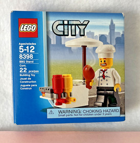 LEGO 8398 CITY BBQ Stand, Chef Ketchup Mustard **NEW - SEALED - RETIRED**