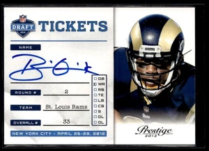 2012 Panini Prestige NFL Draft Tickets Autographs Brian Quick RC Auto St. Louis - Picture 1 of 2