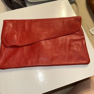 The Wild Pair Red Leather Clutch Made In Spain - Picture 1 of 10