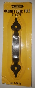 Vintage Craftsman Cabinet Door Pull 5" x 7/8" No 9-5619 Black Finish Forged Iron - Picture 1 of 8