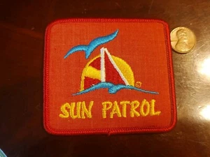 Vintage Voyager NEW Sun Patrol Beach Surfing Sail embroidered patch Iron-on/sew - Picture 1 of 3