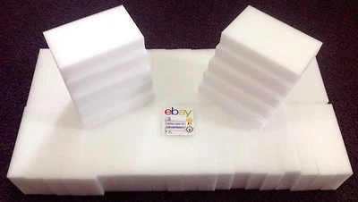 50 PREMIUM Grade Melamine Sponge Eraser BULK PACK 3/4" Works Like Magic!  - Image 1 of 4