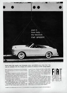 1961 Fiat 1200 Spider "Just In From Italy" Original Ad - Picture 1 of 1