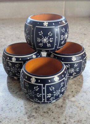 4 servilletas anillos azules y blancos Foto 1 de 4