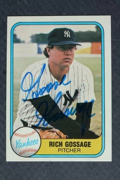 Tarjeta Fleer 1981 firmada/autografiada estrella de los Yankees de Nueva York Rich Gossage GOOSE--- Foto 1 de 1