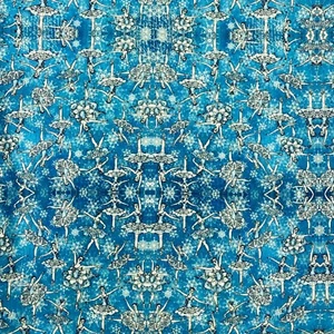 Nutcracker Ballet Dancer Ballerina Blue Sewing Quilting Cotton Fabric 1/2 Yard - Picture 1 of 3