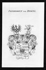 ca. 1820 Reding Wappen Adel coat of arms Kupferstich antique print heraldry