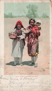 NATIVE AMERICAN INDIAN PUEBLO POTTERY SELLERS DPC POSTCARD 1905 111724 T - Picture 1 of 2