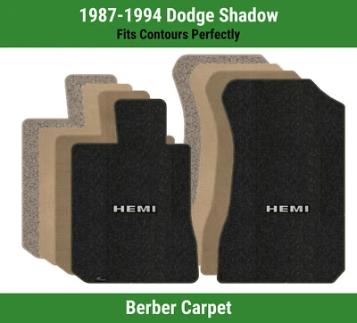 Lloyd Berber Front Carpet Mats for '87-94 Dodge Shadow w/Silver on Black Hemi - Image 1 of 4