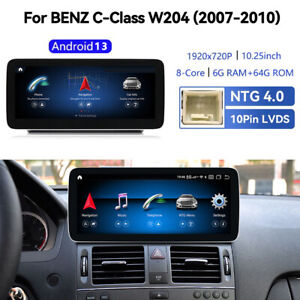 8-Kern IPS Android 13 Autoradio DAB+ 6+64GB GPS Navi Für Mercedes C-Klasse W204