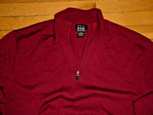 Jos A Bank Signature Collection 1/4 Zip Merino Wool Sweater Maroon Men XL Nice! - Picture 1 of 2