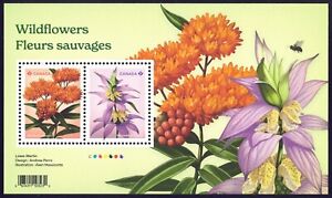 Canada sc#3413 Wildflowers : Milkweed & Spotted Beebalm, Souvenir-Sheet, Mint-NH