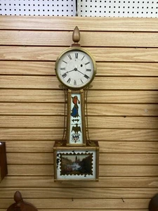 Circa 1825 Simon Willard and Son Banjo Clock W/ Americana Revolutionary war Scen - Picture 1 of 20