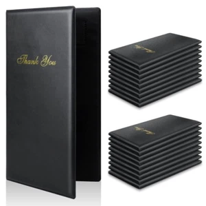 Guest Check Card Holder Presenter - 40 Pack Restaurant Server Bill Book - Black - Picture 1 of 4