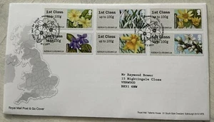 GB QEII 2014 Flora Post & Go Labels RM FDC Primrose Hill Huddersfield SHS - Picture 1 of 4