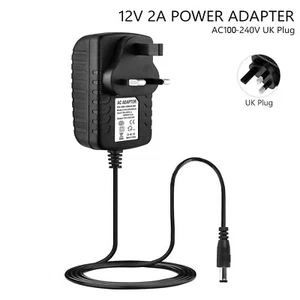 12V 2A AC-DC UK Power Supply Adapter Safety Charger For LED Strip CCTV Camera - Picture 1 of 9
