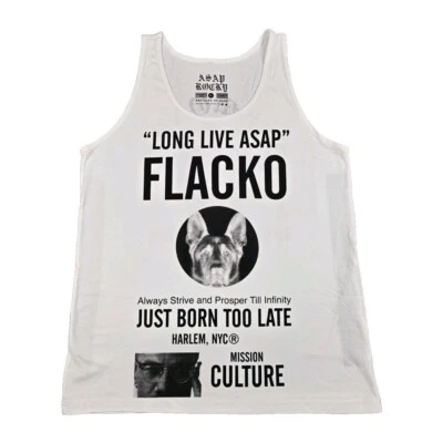 ASAP Rocky Long Live 2013 Tour Flacko Tank Top Shirt Mens XL White Muscle New - Image 1 of 4