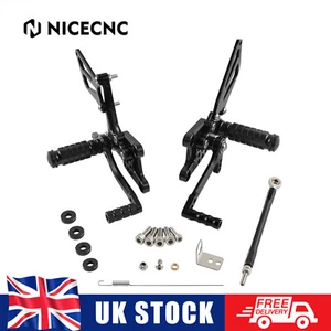 Racing CNC Rear Sets Footrest For Suzuki GSX-R750 K1 K2 K3 K4 K5 2000-2005 Black - Picture 1 of 7