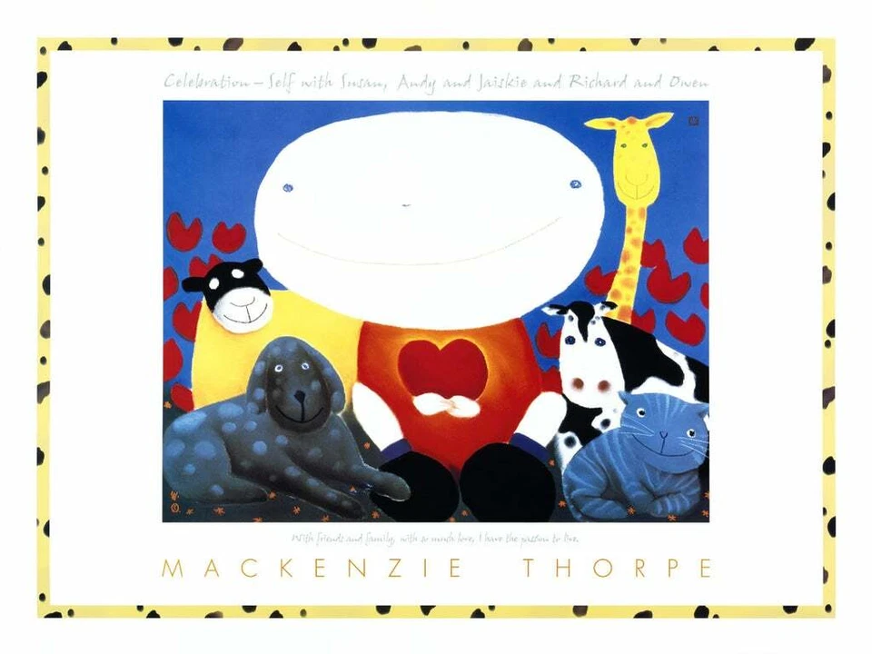 Celebración - Póster Mackenzie Thorpe impresión artística niño corazón perro gato animal 24x32 Foto 1 de 1