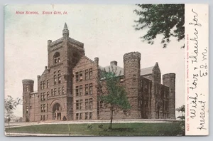 Sioux City Iowa IA, High School, Undivided Back PM 1906 Antique Postcard - Picture 1 of 2