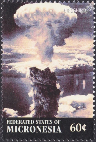 WWII 1945 HIROSHIMA Atomic Bomb Mushroom Cloud Stamp (2005 Micronesia) Cover