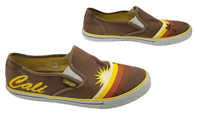 Zapatos Skechers para mujer talla US 9.5 sin cordones de lona Tenis Cali puesta de sol marrón palma Foto 1 de 4