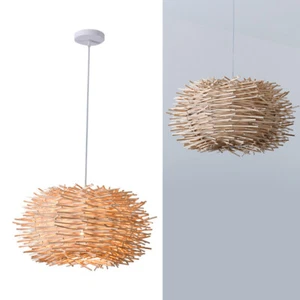 1M Bamboo Pendant Light Large Handwoven Wicker Light Fixture Rattan Pendant Lamp - Picture 1 of 13