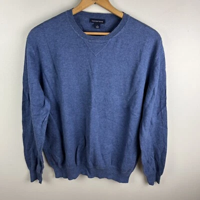 Lands’ End Crew Neck Blue Cashmere Blend Sweater Men’s XL - Image 1 of 4