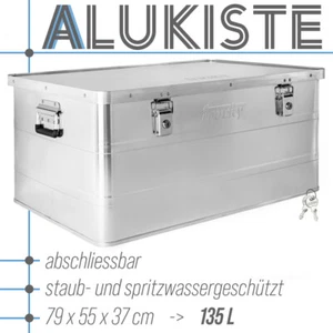 Aluminium Box mit Deckel Silber Alukiste 135 L Alu Kiste Abschliessbar Trucky - Bild 1 von 5