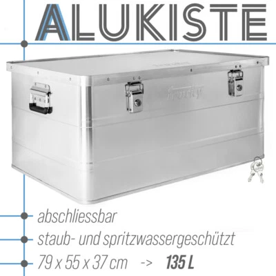 Aluminium Box mit Deckel Silber Alukiste 135 L Alu Kiste Abschliessbar Trucky - Bild 1 von 4