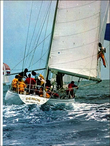 1980 Vintage Print Yacht Racing Demon Race Sail Sailing Rig Boat - Picture 1 of 3