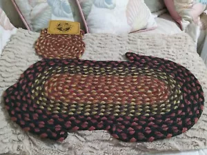 Braided Earth Rug Cat Shape Jute Fiber 14.5" X 19.5" Brown & Tan - Picture 1 of 6