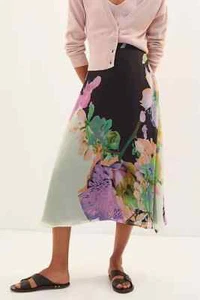 Anthropologie Eva Franco Floral Midi Skirt Vibrant NWT Size 12 Women's New - Picture 1 of 4