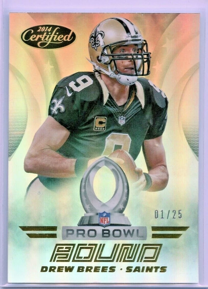 Drew Brees 2014 Leaf Certified Pro Bowl Bound MIRROR GOLD Refractor /25 💎 HOF - Image 1 of 1