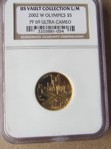 2002-W Olympics $5 Ultra Cameo US Vault Collection PF69 - Picture 1 of 4