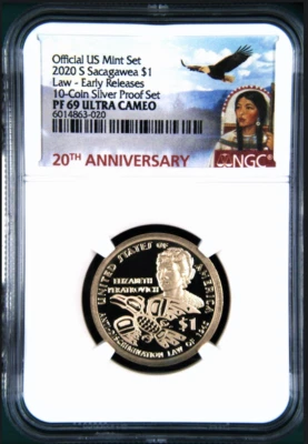 2020 S Proof Native American NGC PF69 $1 Anti-Discrimination from coin SilverSet - Image 1 of 2