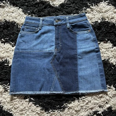 Mini falda vaquera Arizona Jean Co Y2K colorblock Denim para mujer talla 7” Foto 1 de 4